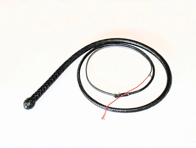 16HBB280_1 Hadí bič z bůvolí kůže černý v délce 2,8 m